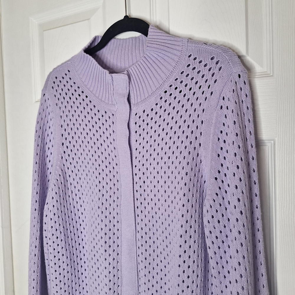 Talbots Coolmax Snap Button Sweater Jacket Size 1X - image 3